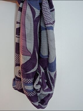 Purple Blue Pink & Silver Decorative Scarf New Without Tag